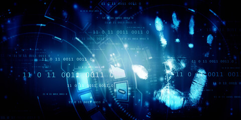 Fingerprint Scanning Technology Concept 2d Illustration