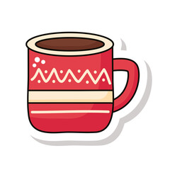 happy merry christmas cup sticker icon