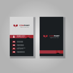 Creative dark red style vertical business card