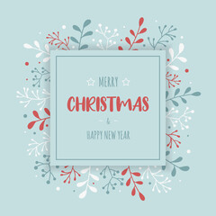 Design of Christmas card with wishes. Xmas background with calligraphy. Vector
