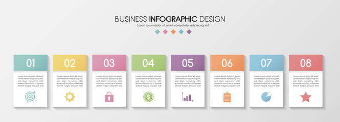 Diagram with 8 options. Business infographic. Vector