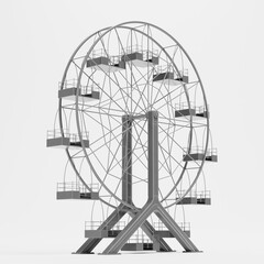 Realistic 3D Render of Ferris Wheel