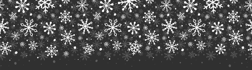 Naklejka na ściany i meble Christmas banner with snowflakes. Vector
