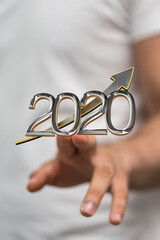 business year 2020 up goals and  success illustration