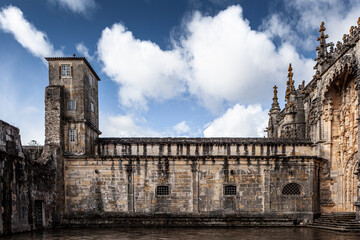 Fototapeta na wymiar Facade of the Castle of Tomar. Tomar, Portugal