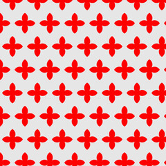 red seamless pattern with crosses, on white background, art and illustration