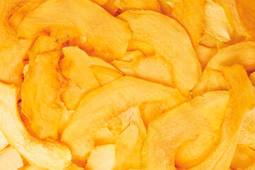 texture and background of dried melon slices. fruits and vitamins. Healthy food.