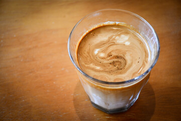 It is a milk coffee menu call 