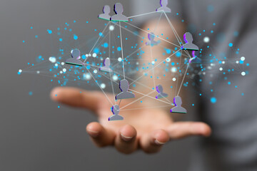 videoconference group of people talking in social network business