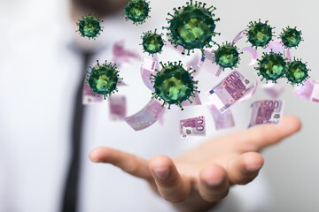 Financial stock graph has down from virus corona outbreak..