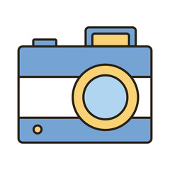 camera photographic line and fill style icon