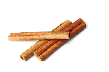 Cinnamon sticks isolated on white