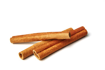 Cinnamon sticks isolated on white
