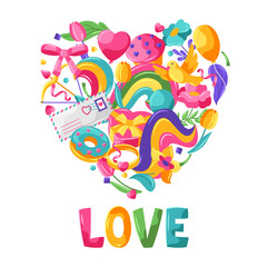 Fototapeta premium Happy Valentine Day greeting card.