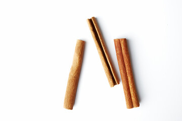 Cinnamon sticks isolated on white