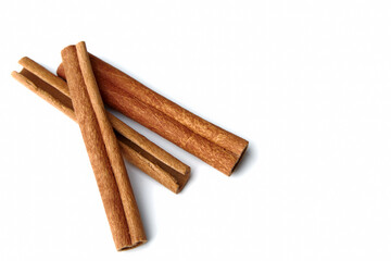 Cinnamon sticks isolated on white