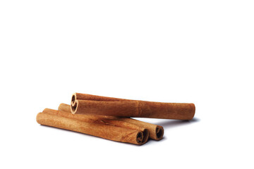 Cinnamon sticks isolated on white