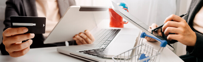 Searching Browsing Internet Data Information with blank search bar.businessman working with smart...