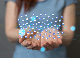 data network 3d digital info