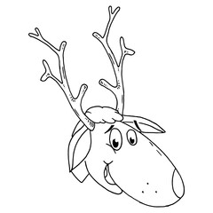 Deer. Vector illustration of a Christmas deer. Hand drawn deer.