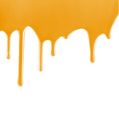 honey dripping on white background