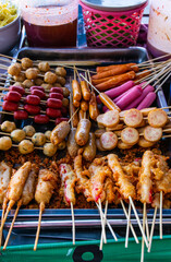 Thai sausage barbecue in Pattaya Thailand Asia