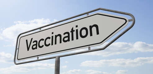 Arrow Signpost - Vaccination - 3d rendering