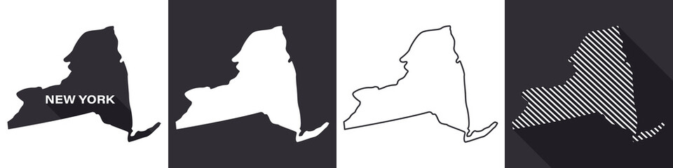 State of New York. Map of New York. United States of America New York. State maps. Vector illustration - obrazy, fototapety, plakaty
