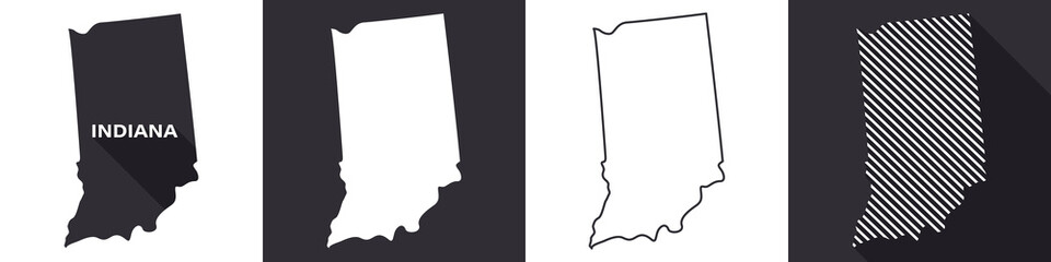 State of Indiana. Map of Indiana. United States of America Indiana. State maps. Vector illustration - obrazy, fototapety, plakaty
