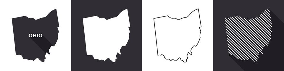 State of Ohio. Map of Ohio. United States of America Ohio. State maps. Vector illustration - obrazy, fototapety, plakaty