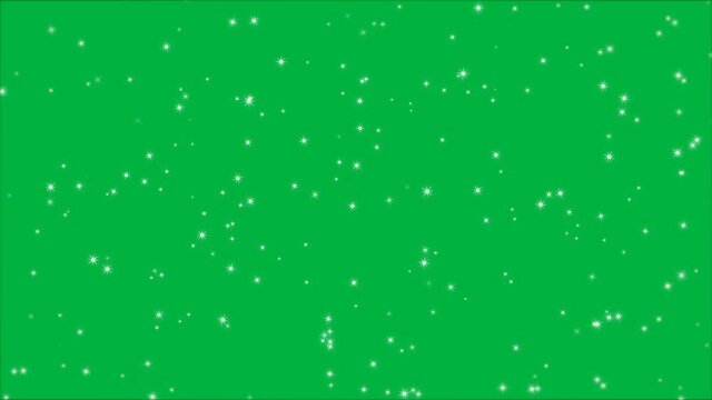 4K. animation of twinkling starlight , the twinkling starlight as crystal spinning motion graphic isolated on green screen backdrop
