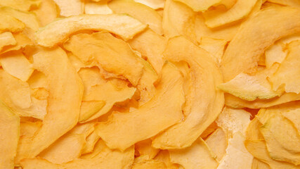 texture and background of dried melon slices. fruits and vitamins. Healthy food.
