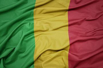 waving colorful national flag of mali.