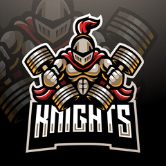 Knight mascot. esport logo design