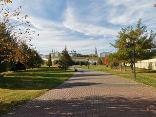 A view of the Kremlin in Kazan from the Farmers Park, Russia