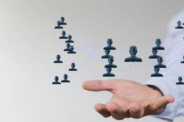 hierarchy connection team group 3d