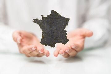 digital france map of the country 3d