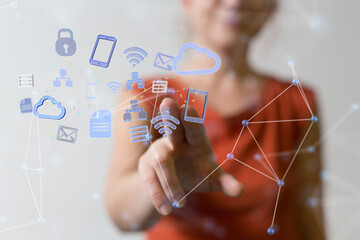 Cloud computing concept - connect to cloud