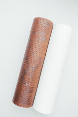 Water filter cartridge white new and used with rusty, reverse osmosis system