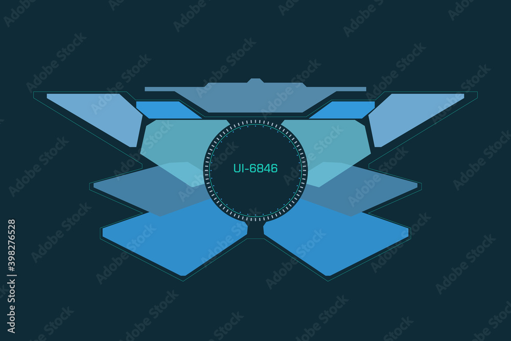 Poster HUD Display UI Futuristic Element for Game, Presentation, Infographic Design Vector.