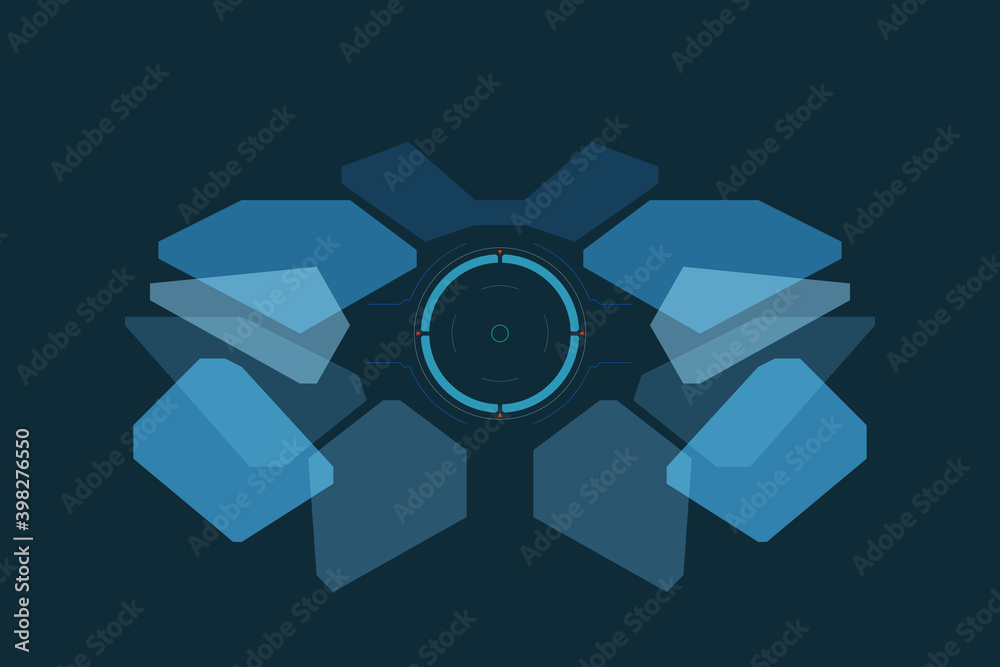 Poster Futuristic User Screen Interface With HUD UI Concept Design Vector And Illustration.