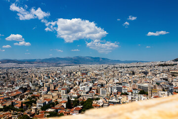 colorful, juicy view of the modern metropolis with dense buildings