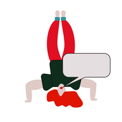 yoga headstand shirshasana with place to write speech
