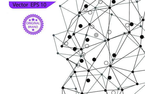 Modern Abstract design background with mesh or grid of lines. Transparent background, abstract web line connection of color yarn from nail node to node on transparent  background , networking 