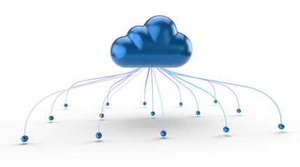 Artificial Intelligence Cloud technology. Integrated digital web concept background 3d