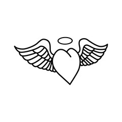 Fototapeta premium Angel wing icon vector symbol illustration
