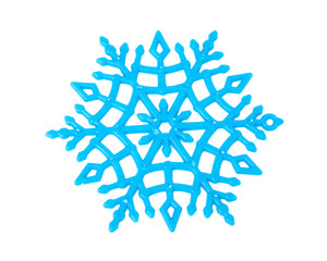 Blue snowflake isolated on the white