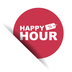 red vector illustration banner happy hour