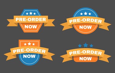 Collection of pre-order labels. - Vector.