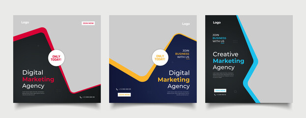 Digital business marketing banner for social media post template 